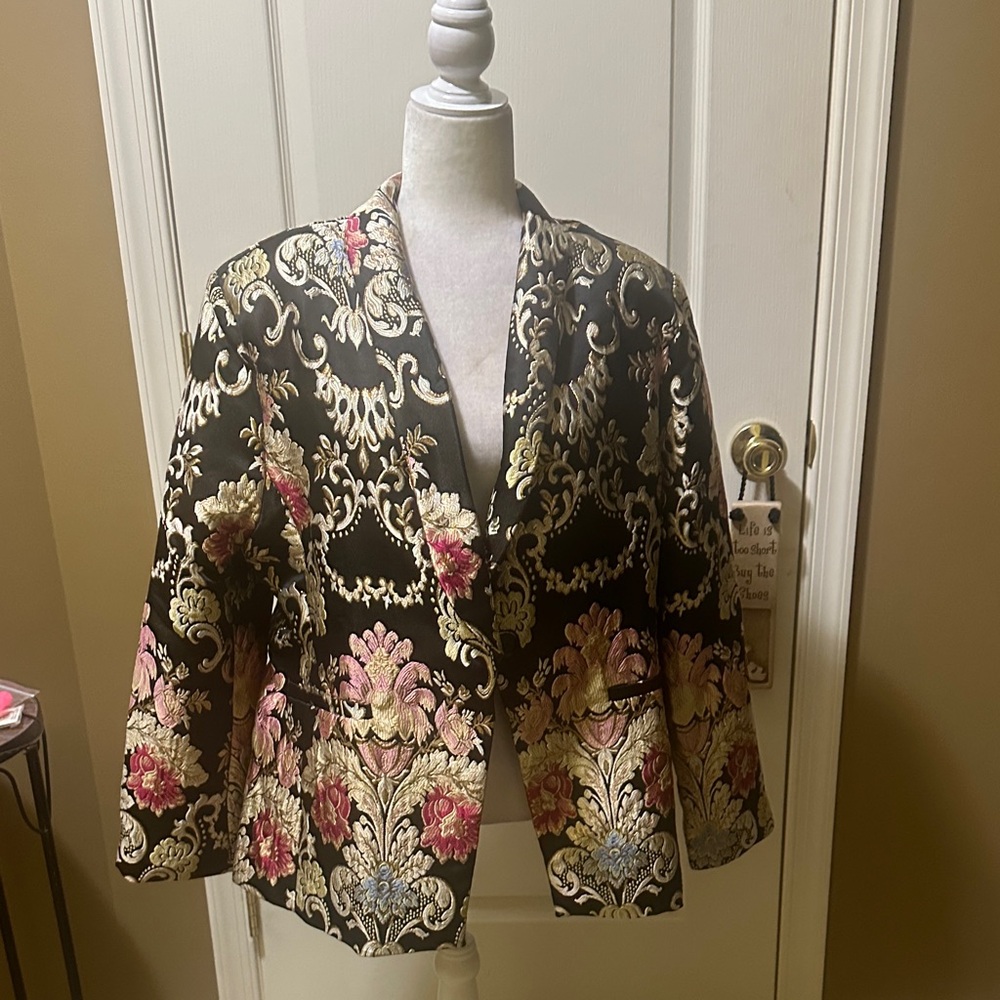 STYLEWE Black Floral Women's Blazer